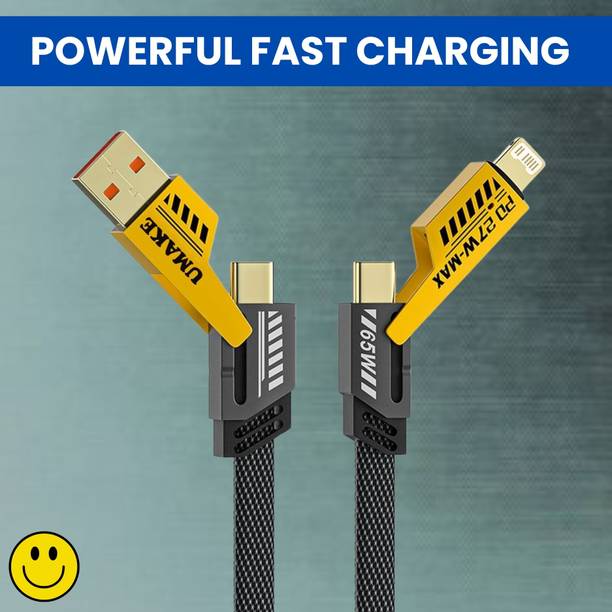 SACRO 4-in-1 Cable 1 m 4 IN 1 Braided Multi Functional Fast Charging Cable with Fast Data TransferW116