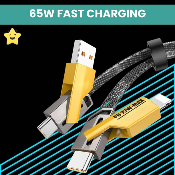 SACRO 4-in-1 Cable 1 m 4 IN 1 Charging Cable, Multi Functional Fast Charging Cable For All DeviceD108