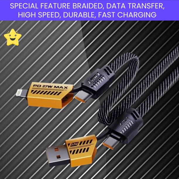 SACRO 4-in-1 Cable 1 m 4 IN 1 Charging Cable, Multi Functional Fast Charging Cable For All DeviceA457