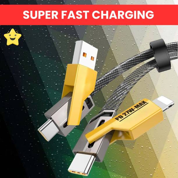 SACRO 4-in-1 Cable 1 m 4 IN 1 Charging Cable, Multi Functional Fast Charging Cable For All DeviceD333