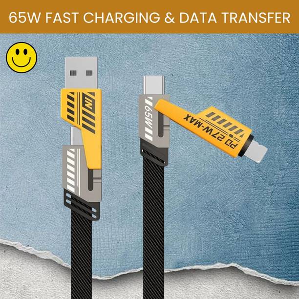 SACRO 4-in-1 Cable 1 m 4 IN 1 Braided Multi Functional Fast Charging Cable with Fast Data TransferE111