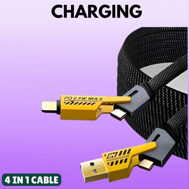 SACRO 4-in-1 Cable 1 m 4 in 1 Metal Braided Cable For Lightning To Type C Type C To C For All PhoneD35