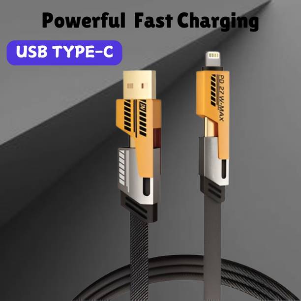 SACRO 4-in-1 Cable 1 m 4 in 1 Metal Braided Cable For Lightning To Type C Type C To C For All PhoneA89