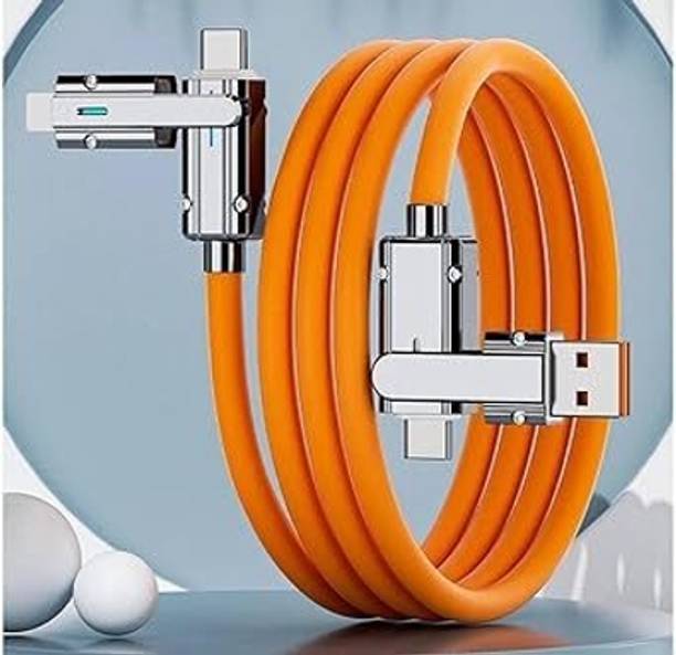 MOBIXONE MART 4-in-1 Cable 1 m Multi Charging Cable 4-in-1 Retractable Fast Data Sync Cable