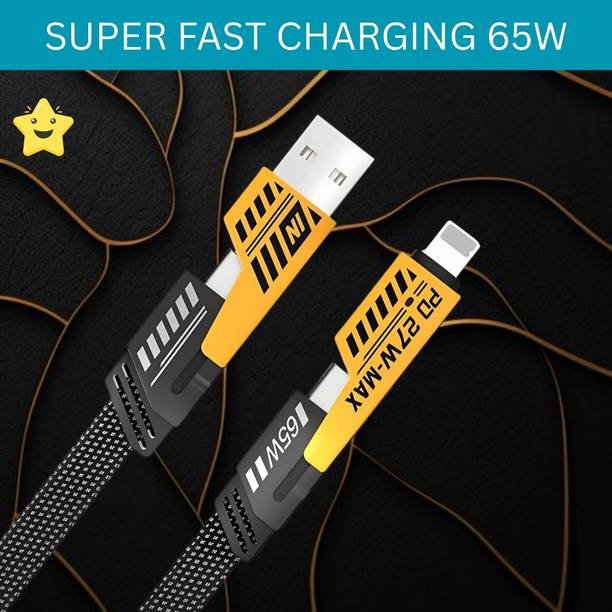 SACRO 4-in-1 Cable 1 m 4 IN 1 Charging Cable, Multi Functional Fast Charging Cable For All DeviceA121