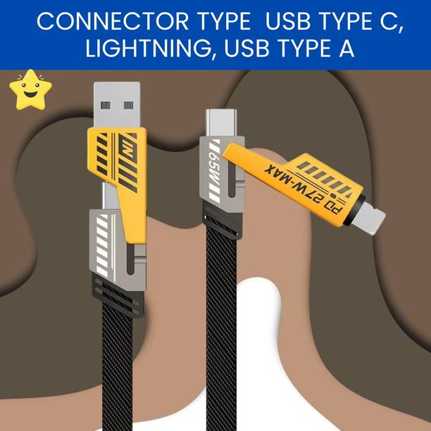 SACRO 4-in-1 Cable 1 m 4 IN 1 Charging Cable, Multi Functional Fast Charging Cable For All DeviceA169