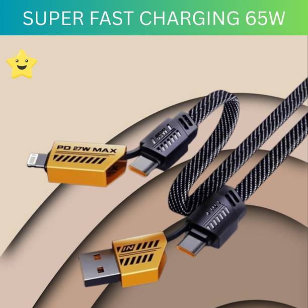 SACRO 4-in-1 Cable 1 m 4 IN 1 Charging Cable, Multi Functional Fast Charging Cable For All DeviceD303