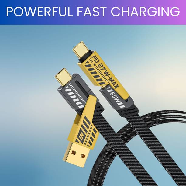 SACRO 4-in-1 Cable 1 m 4-in-1 Multi-Port Fast Charging, Data Sync Cable for Lightning, Type-C, USBT281