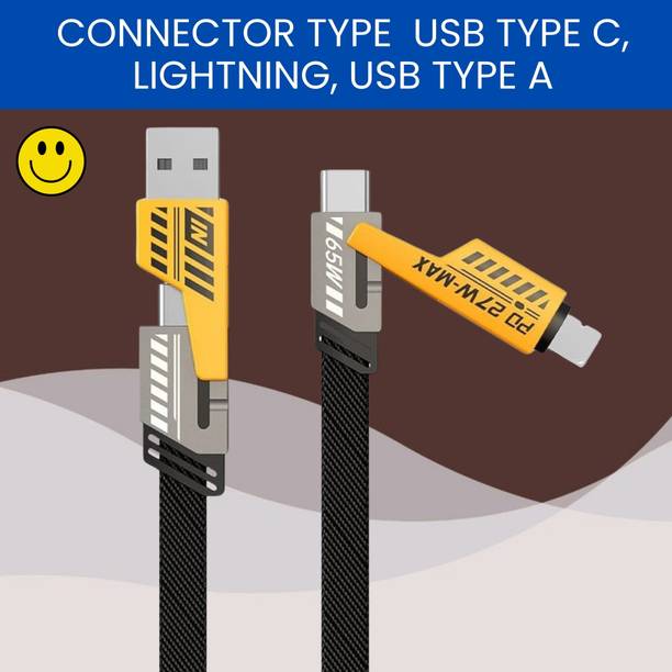 SACRO 4-in-1 Cable 1 m 4 IN 1 Braided Multi Functional Fast Charging Cable with Fast Data TransferE108