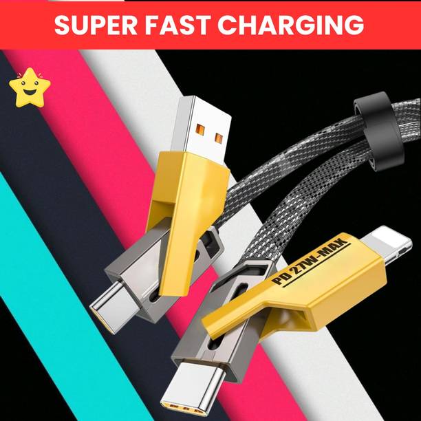 SACRO 4-in-1 Cable 1 m 4 IN 1 Charging Cable, Multi Functional Fast Charging Cable For All DeviceD111