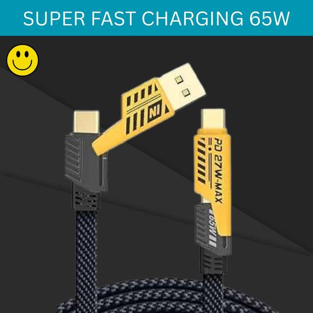 SACRO 4-in-1 Cable 1 m 4 IN 1 Braided Multi Functional Fast Charging Cable with Fast Data TransferQ88