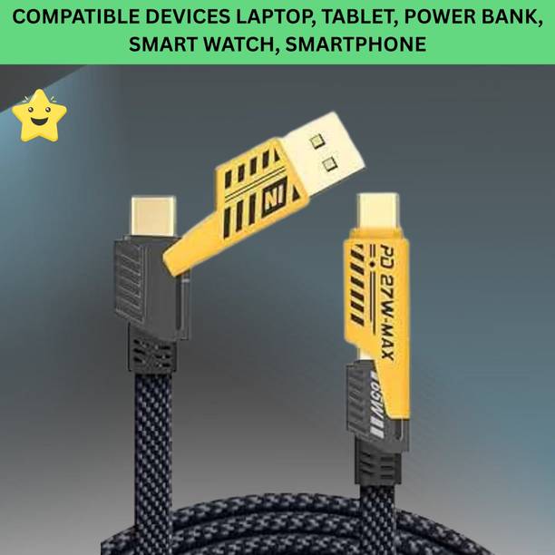 SACRO 4-in-1 Cable 1 m 4 IN 1 Charging Cable, Multi Functional Fast Charging Cable For All DeviceD33