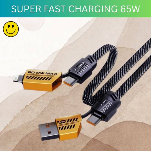 Clairbell 4-in-1 Cable 1 m 4 IN 1 Braided Multi Functional Fast Charging Cable with Fast Data TransferA190