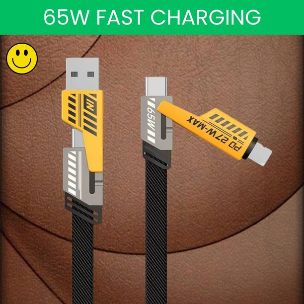 SACRO 4-in-1 Cable 1 m 4 IN 1 Braided Multi Functional Fast Charging Cable with Fast Data TransferW248