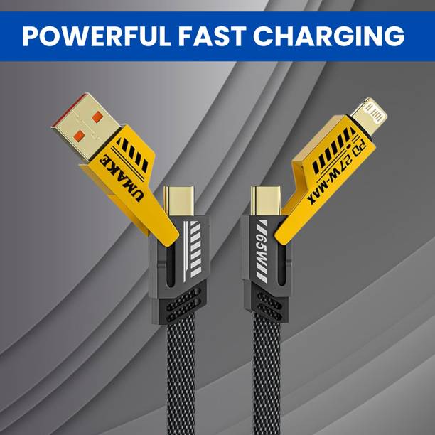 SACRO 4-in-1 Cable 1 m 4-in-1 Multi-Port Fast Charging, Data Sync Cable for Lightning, Type-C, USBT473