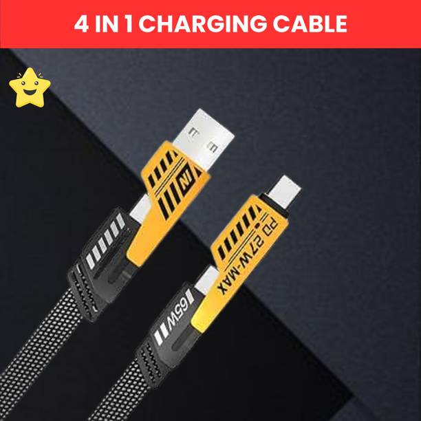 SACRO 4-in-1 Cable 1 m 4 IN 1 Charging Cable, Multi Functional Fast Charging Cable For All DeviceA358