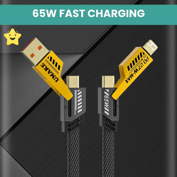 SACRO 4-in-1 Cable 1 m 4 IN 1 Charging Cable, Multi Functional Fast Charging Cable For All DeviceA286