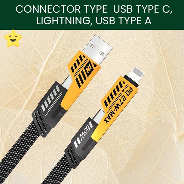 SACRO 4-in-1 Cable 1 m 4 IN 1 Charging Cable, Multi Functional Fast Charging Cable For All DeviceS332