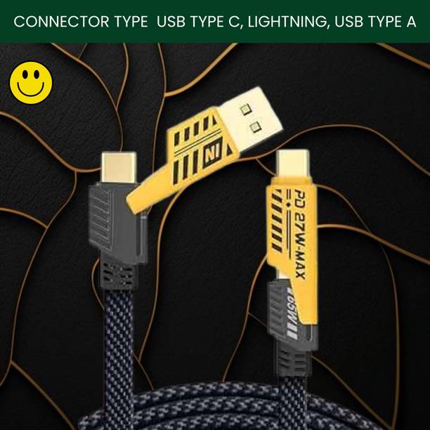 SACRO 4-in-1 Cable 1 m 4 IN 1 Braided Multi Functional Fast Charging Cable with Fast Data TransferQ97