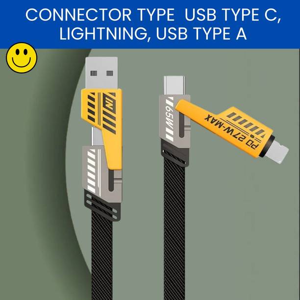 SACRO 4-in-1 Cable 1 m 4 IN 1 Braided Multi Functional Fast Charging Cable with Fast Data TransferQ151