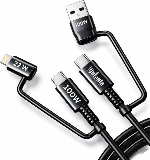 Sulania 4-in-1 Cable 9 A 1 m High-Purity Copper Core – Ensures efficient power transmission. 100W Fast Charging 4 in 1 Cable, Flash/ Turbo/ Warp/ Dast/ SuperVOOC Technology Supported