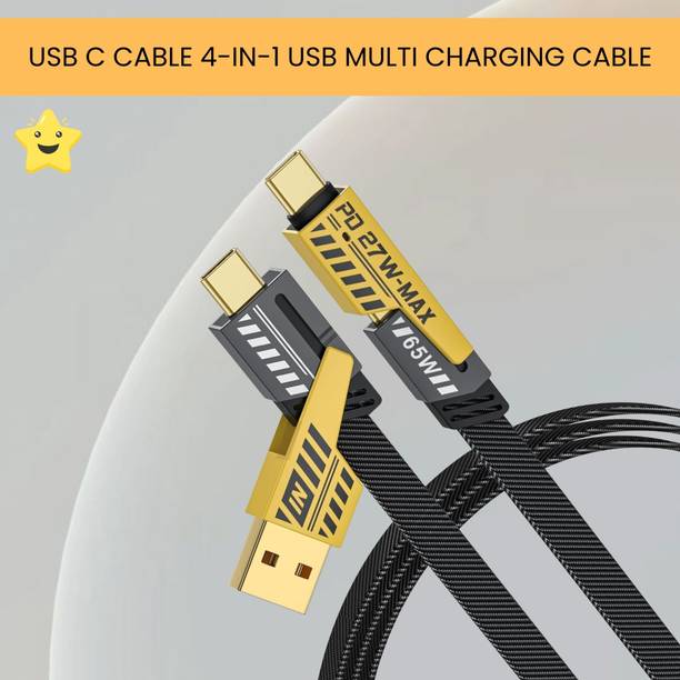 SACRO 4-in-1 Cable 1 m 4 IN 1 Charging Cable, Multi Functional Fast Charging Cable For All DeviceD243