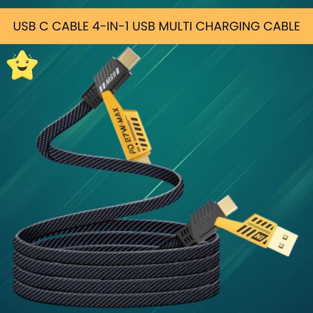 SACRO 4-in-1 Cable 1 m 4 IN 1 Charging Cable, Multi Functional Fast Charging Cable For All DeviceS491