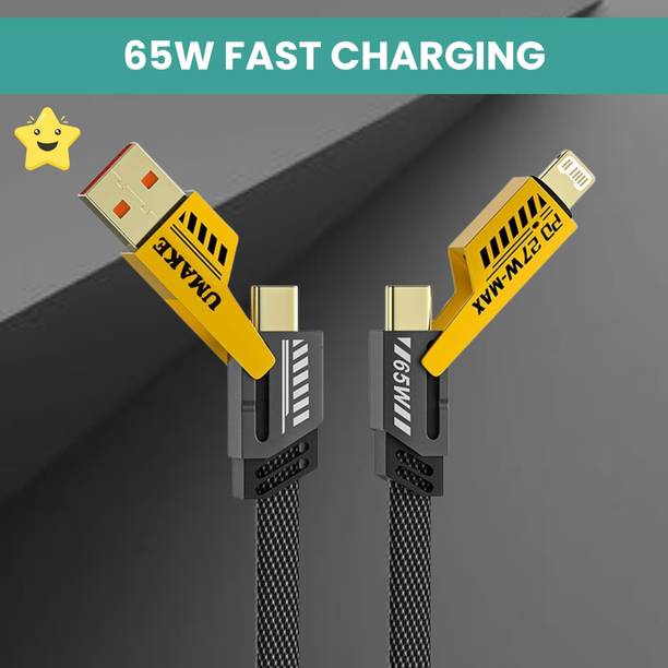 SACRO 4-in-1 Cable 1 m 4 IN 1 Charging Cable, Multi Functional Fast Charging Cable For All DeviceA22