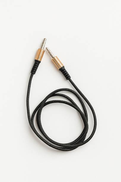 Ma Creation AUX Cable 0.2 m Black 3.5mm AUX Audio Cable | Universal Male-to-Male Auxiliary Cable for Car, Mobile, Speaker & Headphones