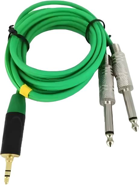 TZ SMART AUX Cable 1.5 m 2 Mono 6.35 Jack to 3.5 Male Audio Cable 3.5mm to Double 6.35mm Aux Cable