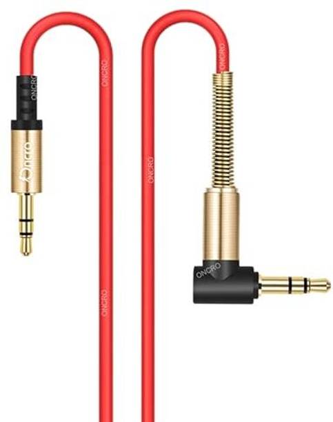 ONCRO AUX Cable 1.2 m AUX 1.2 m Male to Male 3.5mm aux cable, steel spring stretchable stereo cable both