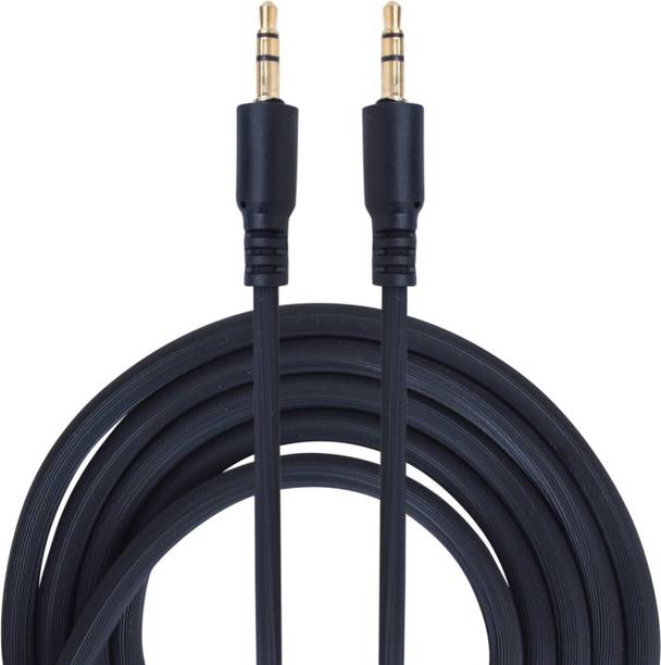MAK AUX Cable 1 m MX-121 3.5mm Male to Male Stereo Audio Aux Cable With Gold Plated Connectors- 1M (Black)