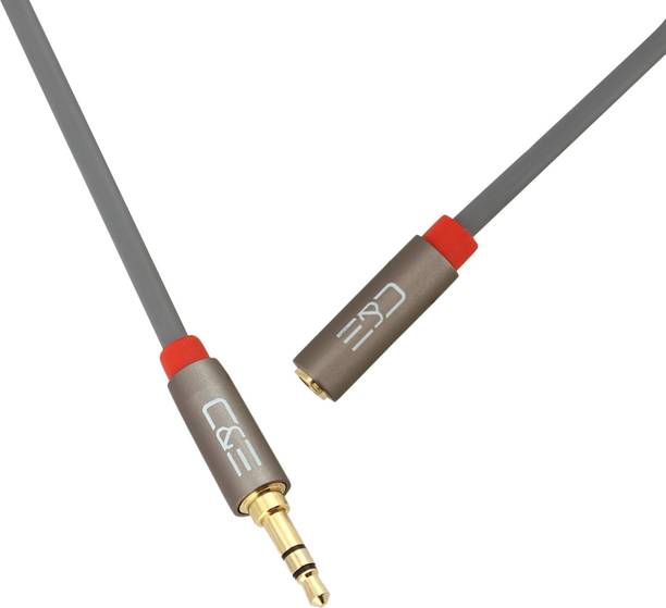 C & E AUX Cable 4.57 m Metal Male to Female 15 Ft Aux Cable for smartphones/laptops, cars, MP3 players, audio devices