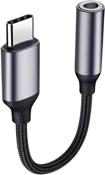Aliens AUX Cable 0.12 m Type C to 3.5mm Audio Jack Cable, DAC Headphone/Earphone Converter Adapter| Hi-Fi Stereo Aux Cable Nylon Braided Material