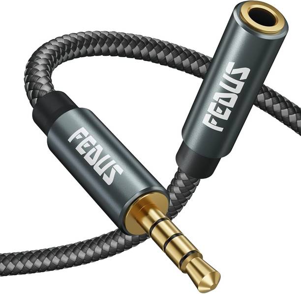 Fedus AUX Cable 5 m M 3.5 mm Male to Female Aux Extension Audio Cable with Microphone Nylon Braided