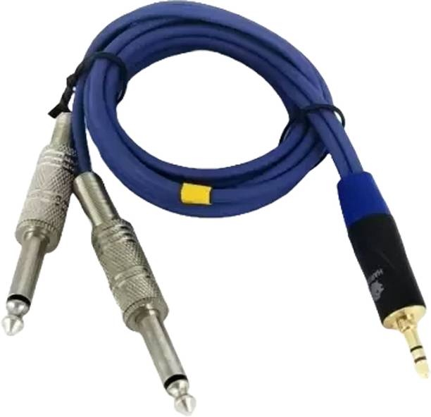 Meotion AUX Cable 1.5 m AUX Cable 1.5 m 2 Mono 6.35 Jack to 3.5 Male Audio Cable 3.5mm to Double 6.35mm Aux Cable