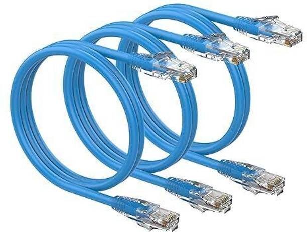 Jainendratech Ethernet Cable 1.5 m Cat6 Patch Cable 1.5 mtr pack of 3 High Speed RJ45 Internet Cable, Compatible for Routers, Switches, PC, Servers