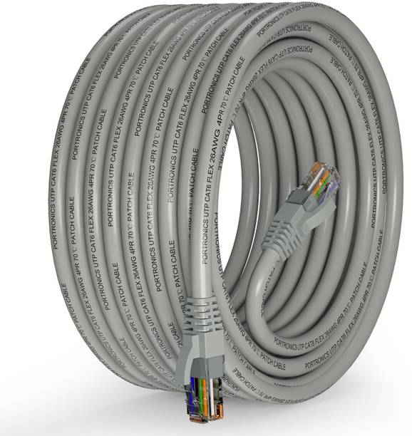 Portronics Ethernet Cable 10 m NetX10 CAT-6 RJ45 Ethernet Cable 10M, 1000 Mbps High-Speed LAN Cable