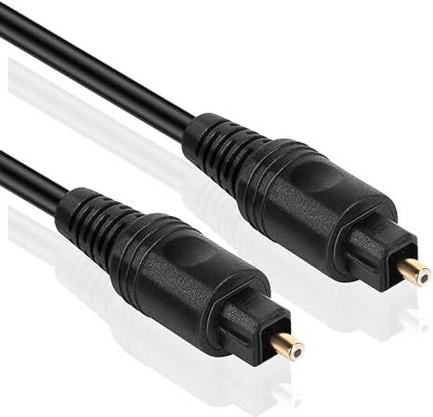 PMW Fiber Optical Cable 1.5 m Digital Optical Audio Cable Fiber Optic Cable Toslink TV Optical Cable for Soundbar, Home Speaker Wire - D -348 Optical Cable Golden Pin 1.5 mtr - 4mm