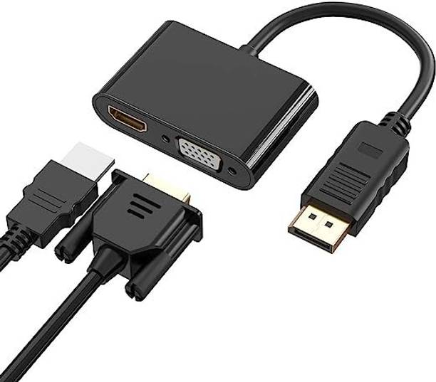 RuhZa HDMI Adapter 0.4 m USB-C Type C (Thunderbolt 3 Compatible) to HDMI (4K2K@30Hz)+VGA Adapter,Male to Female, (DP Alt Mode), for Macbook Pro/Chromebook Pixel/Dell XPS 13/Yoga