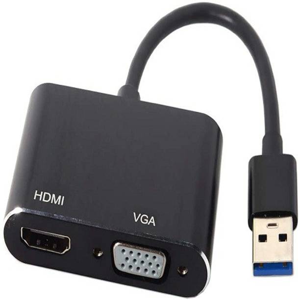 techut HDMI Adapter 0.2 m USB 3.0 2.0 to HDMI and VGA converter