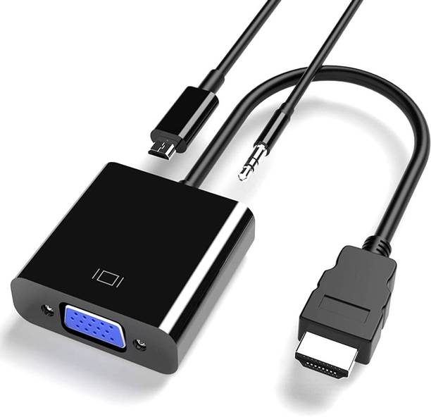 DooBuy HDMI Adapter 0.2 m HDMI to VGA Adapter - 1080P Converter With 3.5mm Audio Jack and USB Power Supply