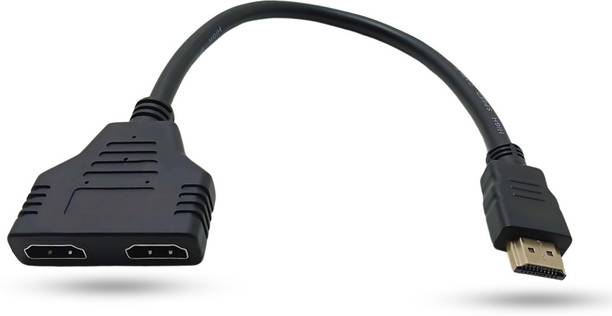 Octec HDMI Adapter 0.3 m PVC HDMI 1-to-2 Splitter Adapter Cable Version 1.4 | 1080P HD Resolution | Gold-Plated Plug | Dual Output| PVC Flexible Extension for TV| Projector| Game Console| Computer