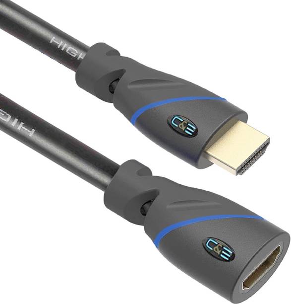 C&E HDMI Cable 1 m Extension Cable (Male to Female) 1 Meters - Support 4K 3D Resolution, Works with Xbox, PS3/PS4, Blu Ray Player, HDTV, Laptop/PC, Chromecast, and Android TV 3 FtCable (Compatible with All Devices, High Speed 3D, 4K, Full HD 1080p, Black, One Cable)