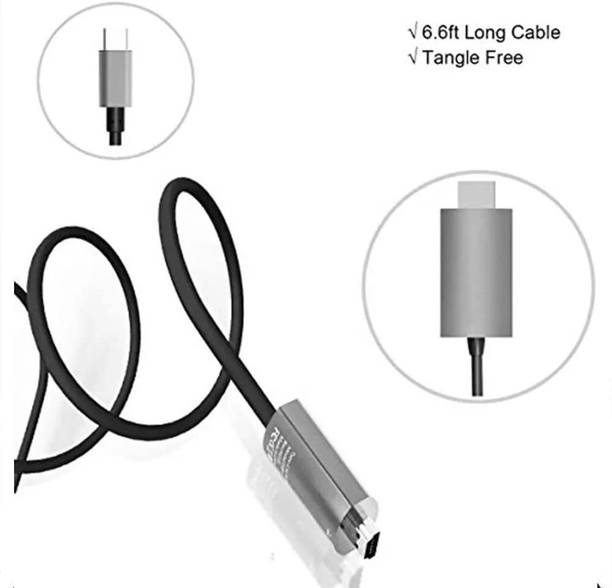 RuhZa USB C to HDMI Cable HDMI to USB Type C Cable 6.6 ft 4K Display & Charging for MacBook Laptop Accessory