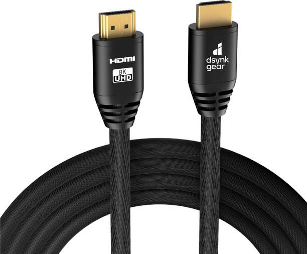 Dsynk Gear HDMI Cable 2 m 8K HDMI Cable HDMI 2.1 Ultra High Speed 48Gbps with eARC Supports 8K@60Hz