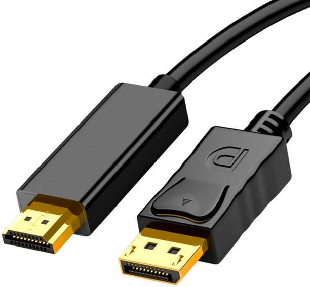 DooBuy HDMI Cable 2 m 4K DisplayPort to HDMI Cable Adapter 6FT, High Speed (1440P 60Hz, 1080P 120Hz) Uni-Directional DP to HDMI Cord