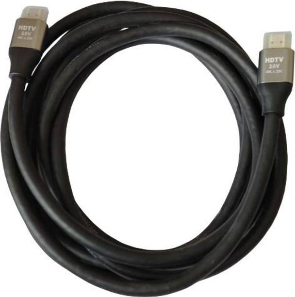 laptev HDMI Cable 5 m Foil + Braided Shield 4K HDMI Cable , 4K Ultra HD, Gold Plated Connectors, HDMI Male to Male Cable