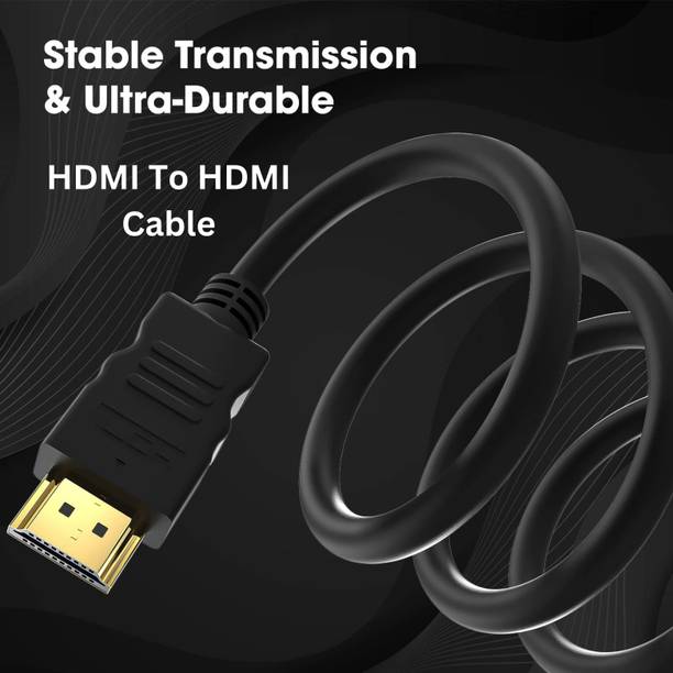 HIMSTAG Electronics HDMI Cable 1.8 m HDMI Cable 1.8 m (Compatible with TV, Set Up Box, Laptop, Black, One Cable)