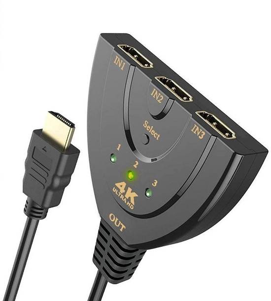 TERABYTE HDMI Cable 0.25 m HDMI Switch 3-Port HDMI Splitter 3 in 1 out Hub Pigtail Cable 3 Ports Switcher